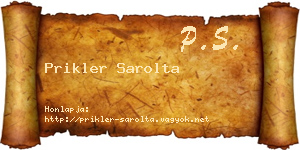 Prikler Sarolta névjegykártya